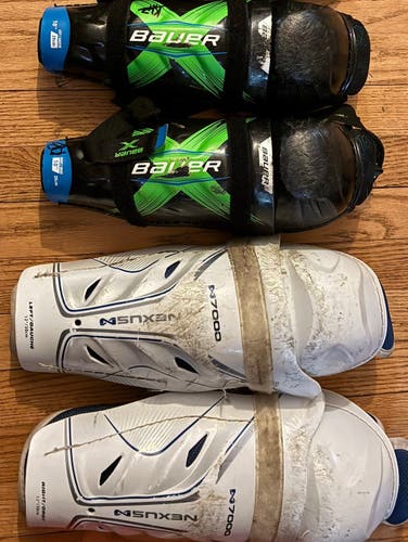 2 bauer shinpads 10-12 cm