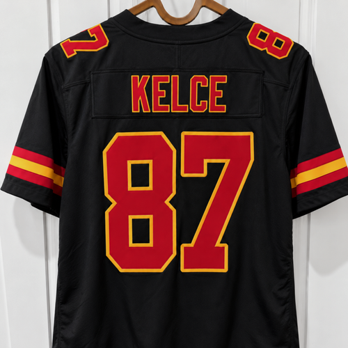 Custom Black XL Football Jersey (New)