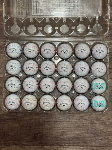 24 Callaway Supersoft Golf Balls with Splatter 360 Design - 5A/4A Condition