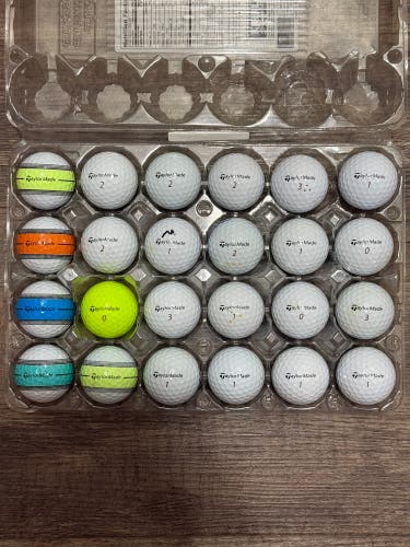 24 TaylorMade Tour Response Golf Balls - 5A/4A Condition