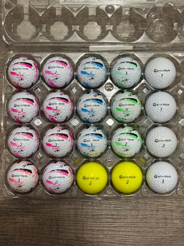 20 TaylorMade SpeedSoft Golf Balls - Mostly with Ink Design