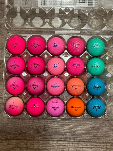 20 Pink Ladies Golf Balls - Various Brands (Callaway, TaylorMade, Bridgestone)