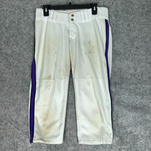 Pro Look Sports Womens Softball Pants 36 White Purple Stripe New York Violets