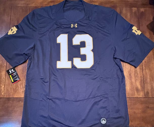 Notre Dame CJ Carr Adult XL Blue Stitched Jersey NWT