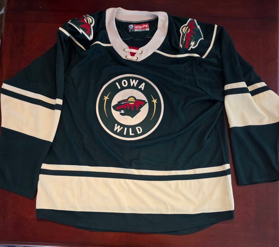 CCM AHL Iowa Wild Hockey Jersey - Green - Size XL - New with Tags