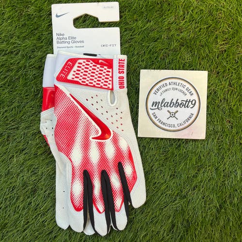 Nike Alpha Elite NCAA Ohio State Buckeyes TE Batting Gloves Size XL (FB4182-130) - New