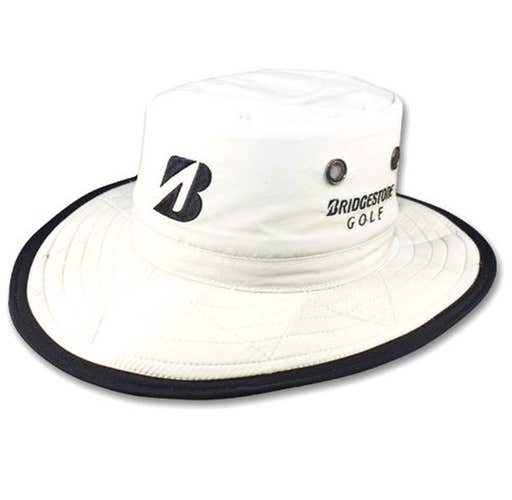 NEW Bridgestone Wide Brim Safari Boonie WHITE Fitted S/M Hat/Cap