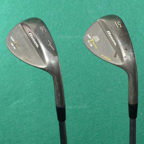Mizuno MP T Series Black Ni 51 Gap & 56 Sand Wedges Stepped Steel SET OF 2