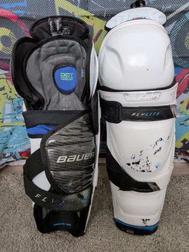 Bauer Vapor Flylite 14" Shin Guards Pads (Used)