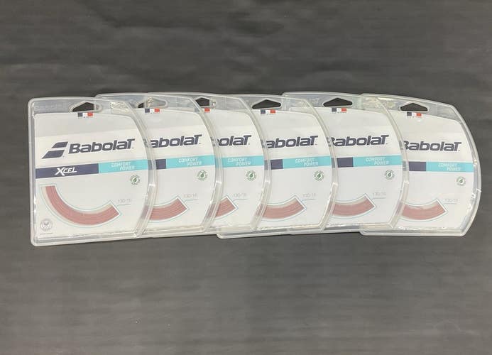 Babolat Xcel 1.30/16g Tennis String 6 Pack (Red)