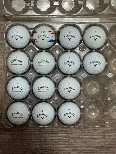 14 Callaway Chrome Tour / Chrome Tour X Golf Balls - 4A Condition, USA 250 Ball