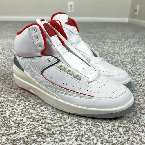 Jordan Shoes Mens Size 9.5 White Green Air Jordan 2 Retro Origins Sneakers Sport