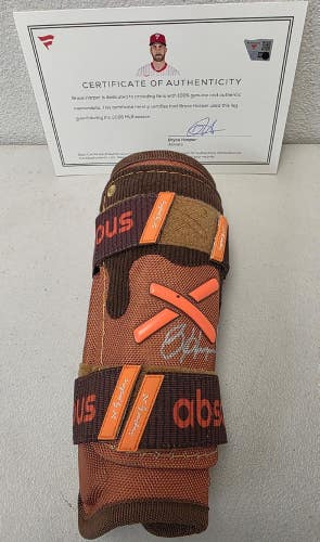 Phillies BRYCE HARPER Signed Game Used "Brown" Leg Guard 2026 Season FANATICS