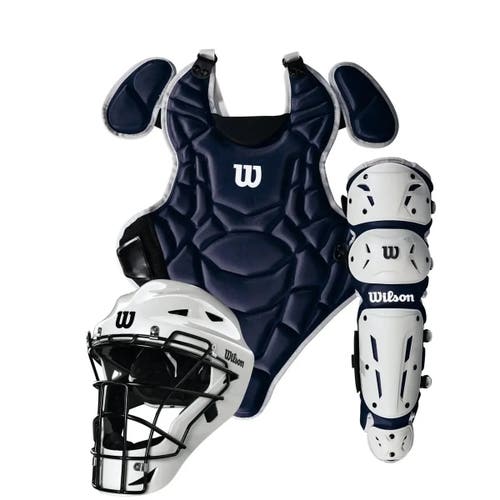 New Wilson EZ Gear Kit Youth Catcher's Set Navy SM/MD