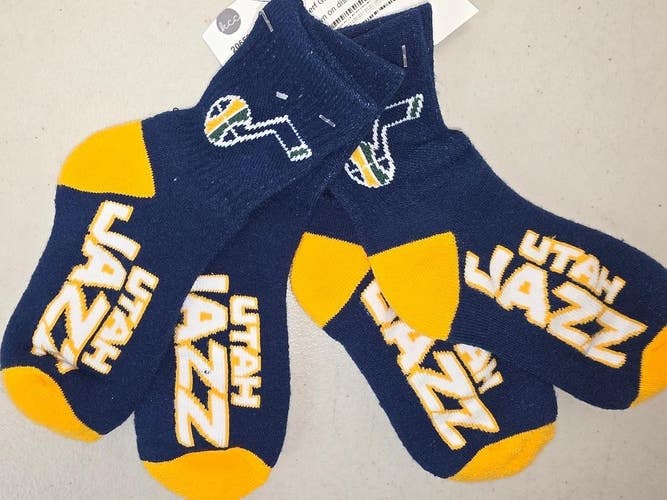 ST3 NBA UTAH JAZZ Crew Socks Lot of 2 Pair YOUTH 1-3 New