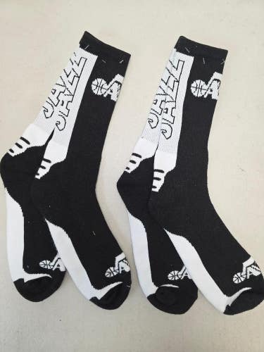 ST2 Mens NBA UTAH JAZZ Crew Socks Lot of 2 Pair LARGE New