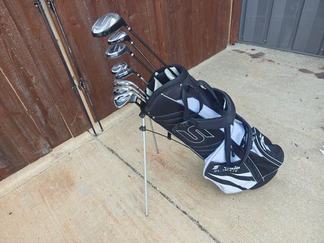 Callaway Strata Ultimate 13 Piece Complete Regular Flex Golf Set Stand Bag NICE