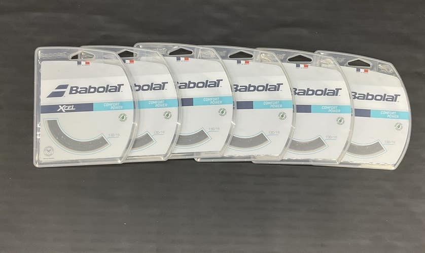 Babolat Xcel 1.30/16g Tennis String 6 Pack (Black)
