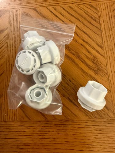 Lot of 6 ECD Lacrosse Sliding End Caps (White)