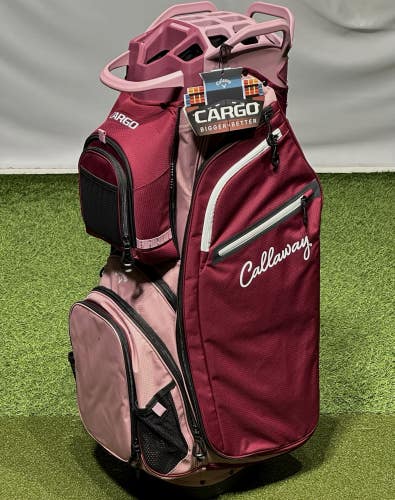 Callaway Womens Cargo Golf Cart Bag 14-Way Divider Color: Lilas Pink/Red Plum