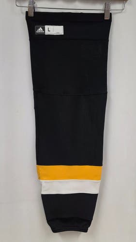 Boston Bruins Home adidas Hockey Socks PRO STOCK (Made in Canada) Size L (NEW)