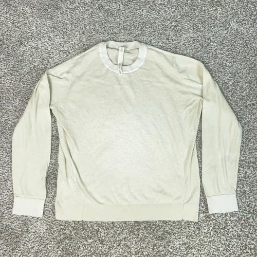 Lululemon Sweater Womens 12 White Casual Silk Blend Crewneck Knit Pullover Top
