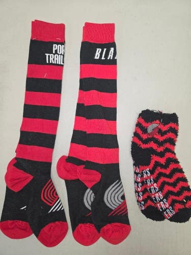 ST2 Mens NBA PORTLAND TRAIL BLAZERS Crew Socks Lot of 3 Pair MEDIUM New