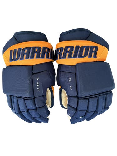 Warrior Alpha Pro Atlanta Gladiators Pro Stock Hockey Gloves 15” Navy (Used) 3404