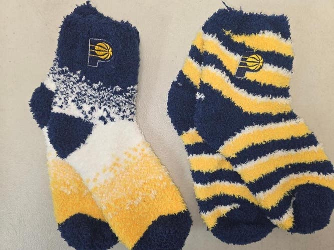 ST1 Mens NBA INDIANA PACERS Crew Socks Lot of 2 Pair MEDIUM New