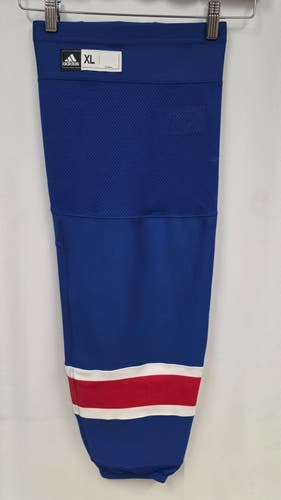 New York Rangers Home adidas Hockey Socks PRO STOCK (Made in Canada) Size XL (NEW)