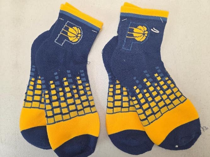 ST5 Mens NBA INDIANA PACERS Crew Socks Lot of 2 Pair LARGE New