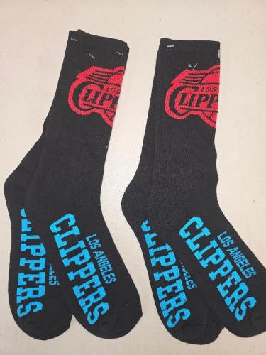 ST7 Mens NBA LOS ANGELES CLIPPERS Crew Socks Lot of 2 Pair LARGE New