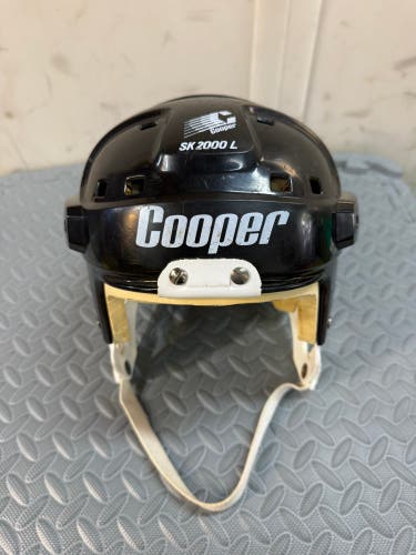 Vintage Black Cooper SK2000 Senior Large Helmet Aftermarket New Foam and Bumpers.