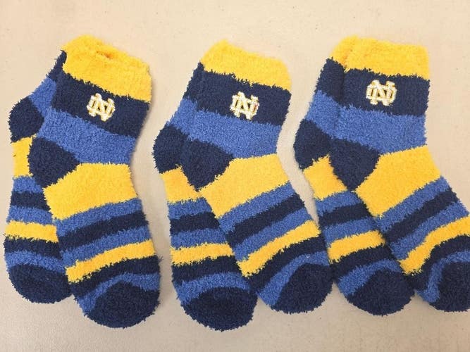 ST3 Mens NCAA NOTRE DAME FIGHTING IRISH Crew Socks Lot of 3 Pair MEDIUM New