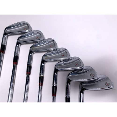 LEFTY Ben Hogan Apex FTX Iron Set 3-9 Apex 4 Stiff Steel Mens LH Midsize Grips