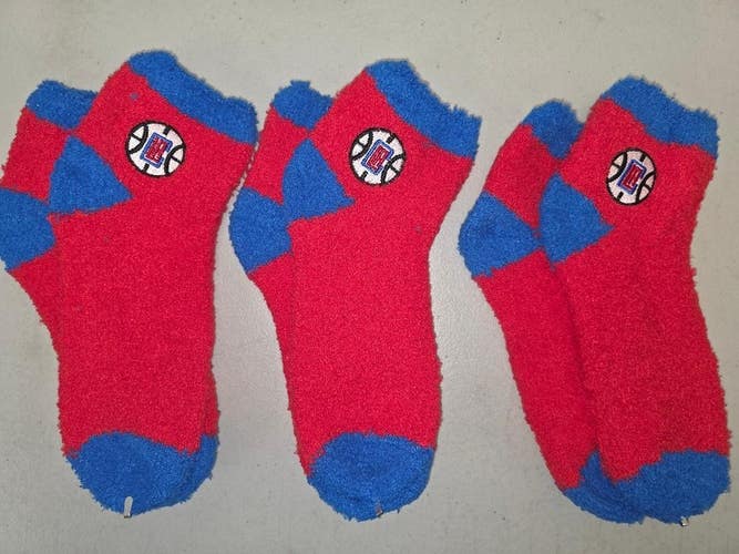 ST10 Mens NBA LOS ANGELES CLIPPERS Crew Socks Lot of 3 Pair MEDIUM New