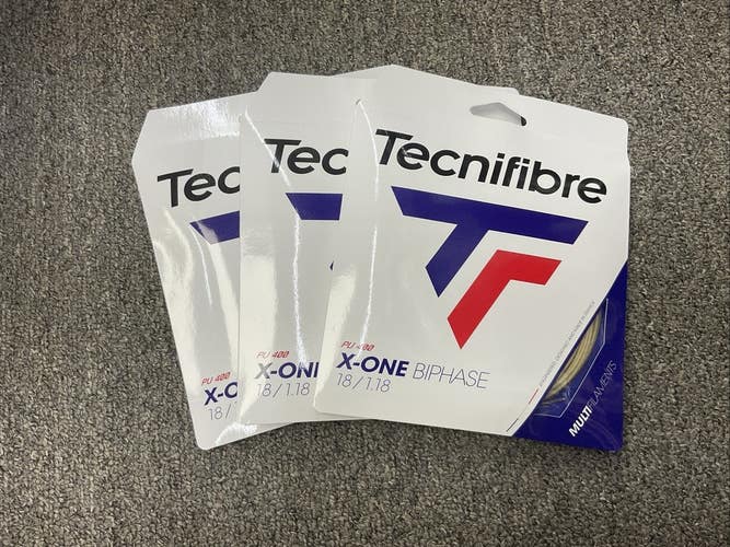 3 Pack Tecnifibre X-One Biphase 18/1.18 Tennis String