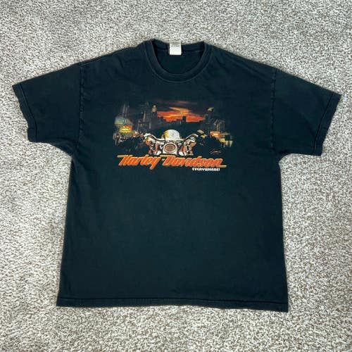 Vintage Harley Davidson Shirt Mens Extra Large Black Biker St Paul Minnesota Tee