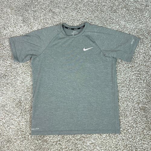 Nike Shirt Mens Medium Gray Rash Guard UPF Sun Protection Beach Swim Outdoors