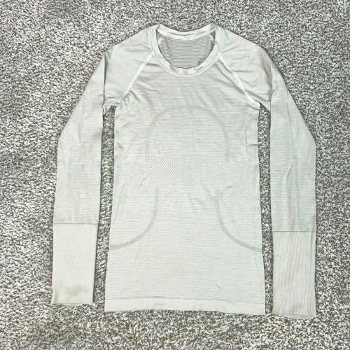 Lululemon Shirt Womens 2 Gray Athletic Swiftly Tech Long Sleeve Top Workout Gym