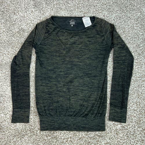 Nike Shirt Women Small Gray Workout Breathable Active Long Sleeve Top Gym Sport