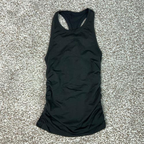 Lululemon Tank Top Womens Small Black Athletic Ruched Racerback Gym Shirt Yoga