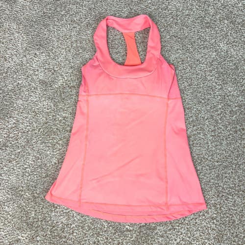 Lululemon Tank Top Womens Small Pink Gym Workout Racerback Mesh Yoga Sports Logo