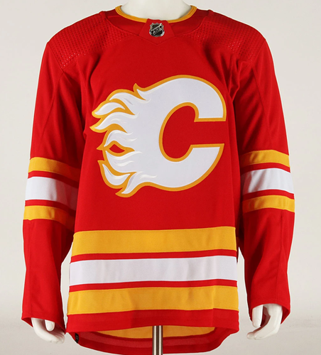 Adidas Primegreen MiC Team Issued Calgary Flames Home Jersey - Size 58