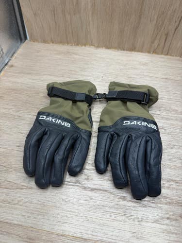 Dakine Men s Takoma Two-Tone Leather Gloves Mitten Size MD Green Black NWOT