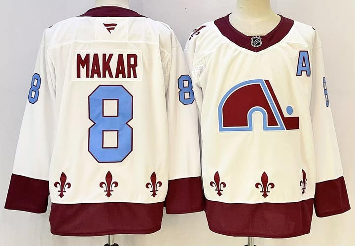 Men's Colorado Avalanche Makar #8 Stitched White Jersey Ice Hockey Jersey Size 52