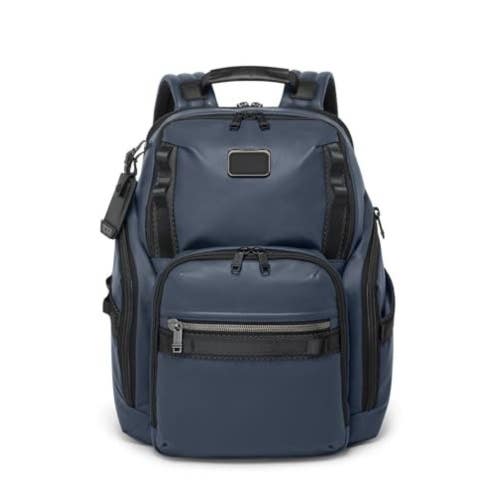 Tumi Alpha Bravo Search 156503-A758 Backpack Mens Navy Canvas Top Handle GBO4082