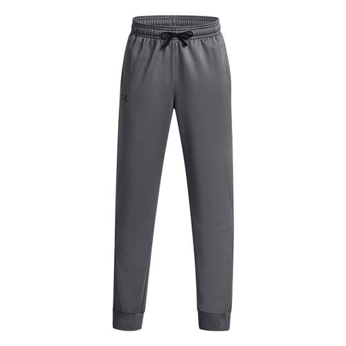 Under Armour Brawler 2.0 Pants Boys Large Gray Black Tricot Tapered Leg GBO4125