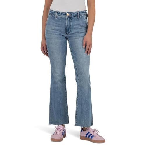 KUT from the Kloth Kelsey Jeans Women's 2 Blue Denim Mid Rise Flare Leg GBO4170