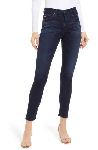 AG Jeans Farrah Women's 32 Blue Denim High Rise Skinny Leg Cropped Ankle GBO4107